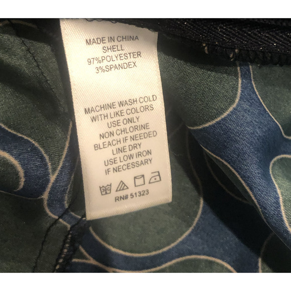 Bloomingdales Nordstrom 1.State Peplum Sleeveless Blouse Green Navy Large - Picture 4 of 8